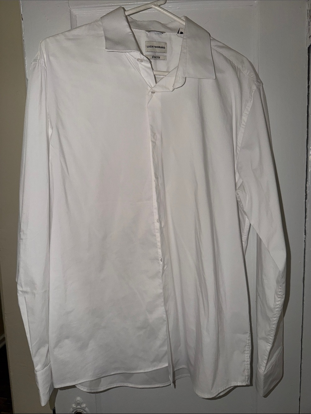 Lucky Brand Men's Classic White Button-Up Dress Shirt
